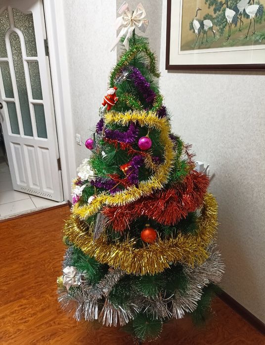 Ёлка ёлочка новогодняя нарядная со всеми игрушками и гирляндами 150 см