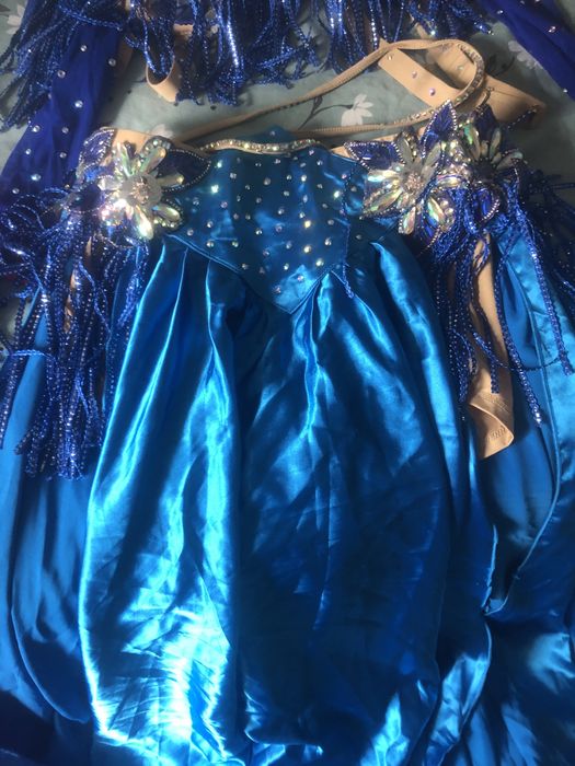 Belly dancing costume albastu roz