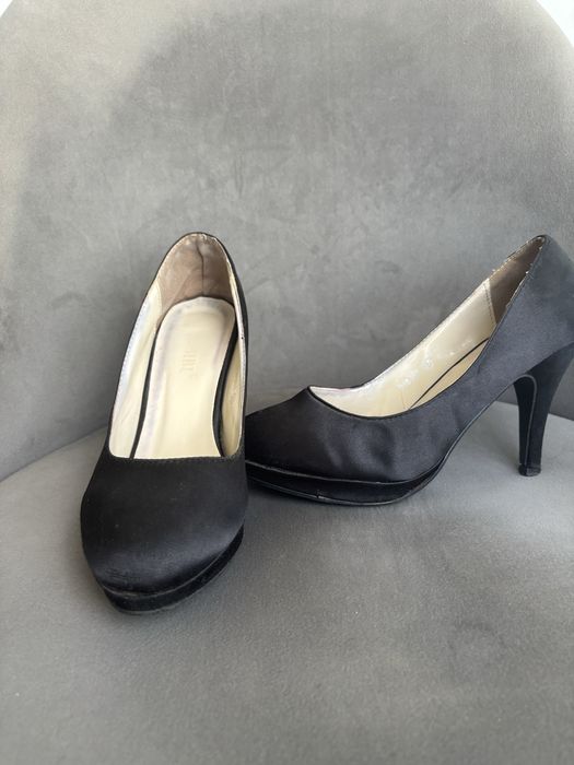 Pantofi femei/ dama, eleganti,  satin, negri, marime 37