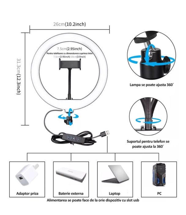 Lampa circulara Ring Light 120 led