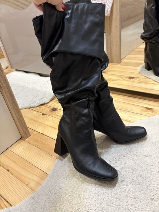 Черни кожени ботуши Jenny fairy