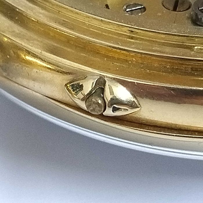 LONGINES джобен часовник, златен 18к, хронограф, перфектен,много рядък