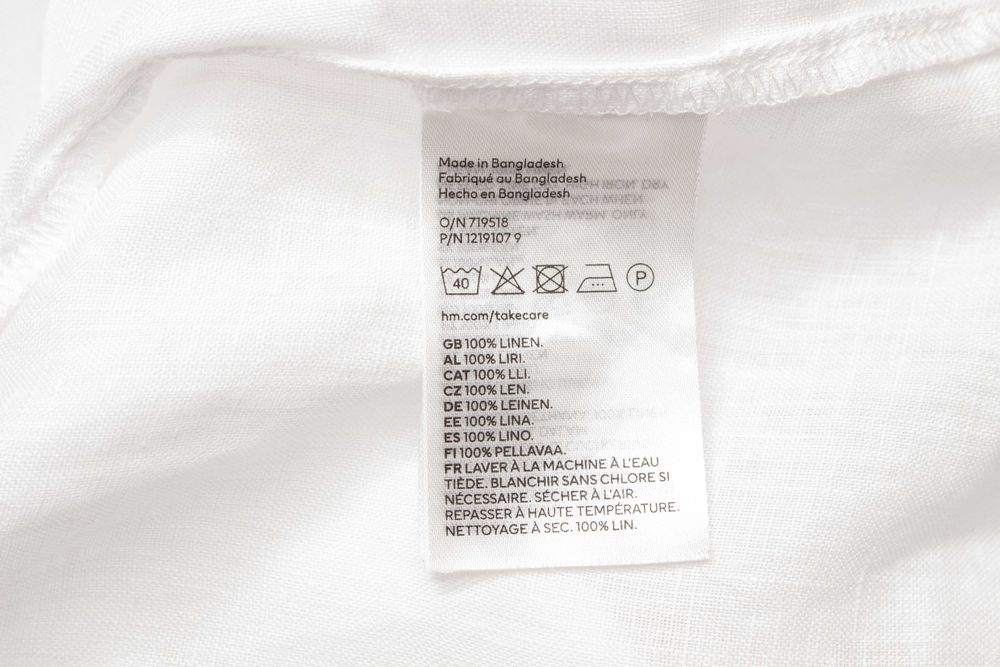 H&M дамска ленена риза бяла дълъг ръкав 100% лен XS
