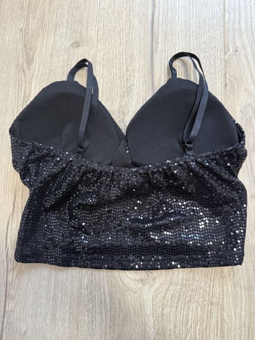 Черен блестящ топ