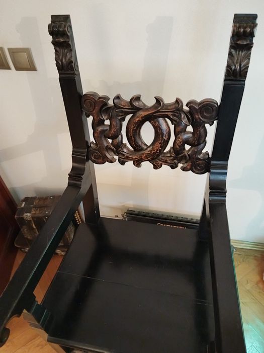 Fotoliu elegant/Jilț, scaun de lemn, masiv