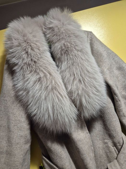 Палто алпака и естествен косъм, ново ХС размер