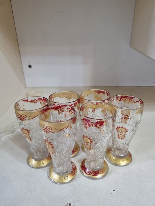 Посуда хрусталь набор тарелки бокалы