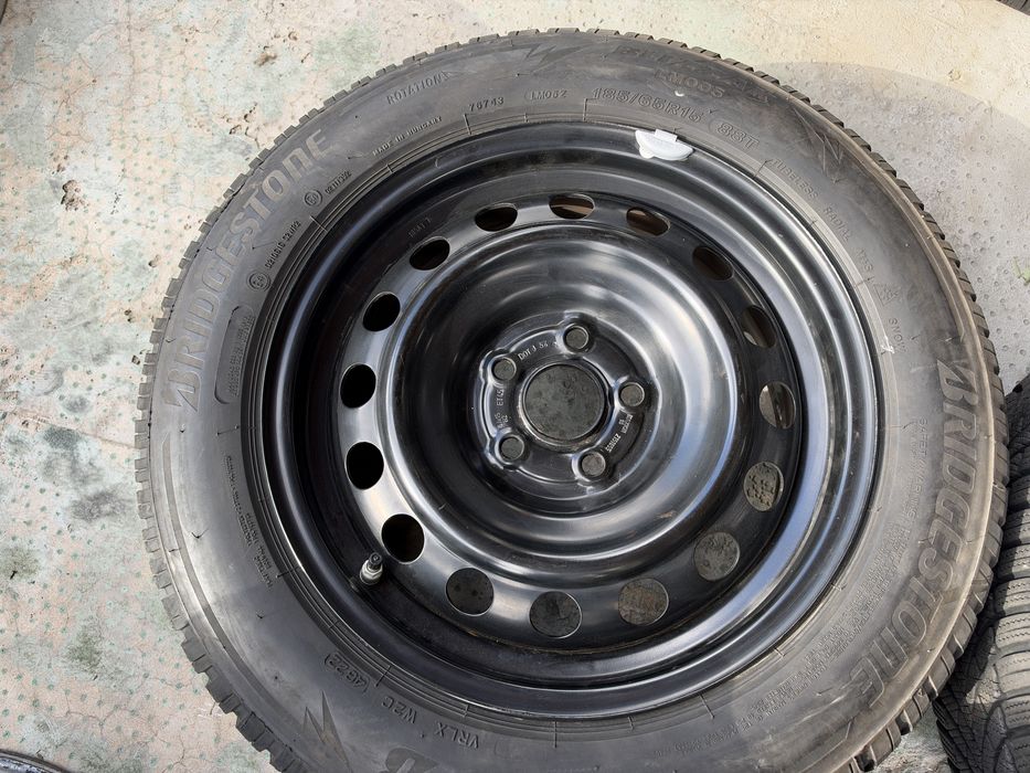 4бр. КАТО НОВИ Зимни Гуми 185/65R/15 -BRIDGESTONE/DOT:4622- С 15” Железни Джанти 5х100 за -TOYOTA/LEXUS/SUZUKI- 6.0Jx15H2, ET45