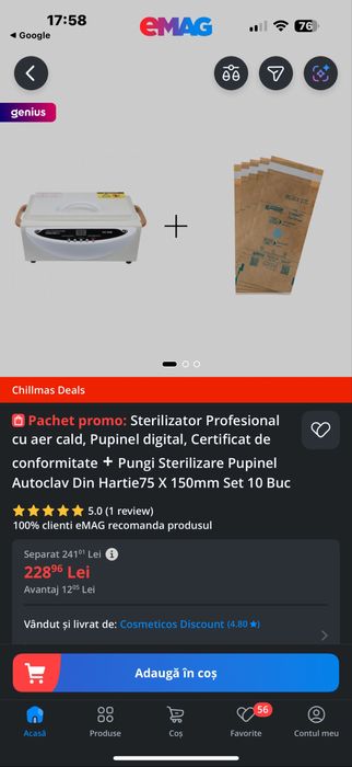 Sterilizator / Pupinel + cutie pentru sterilizare
