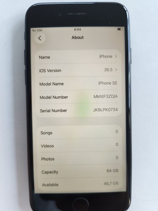 iPhone SE 2022 64gb 98% battery health