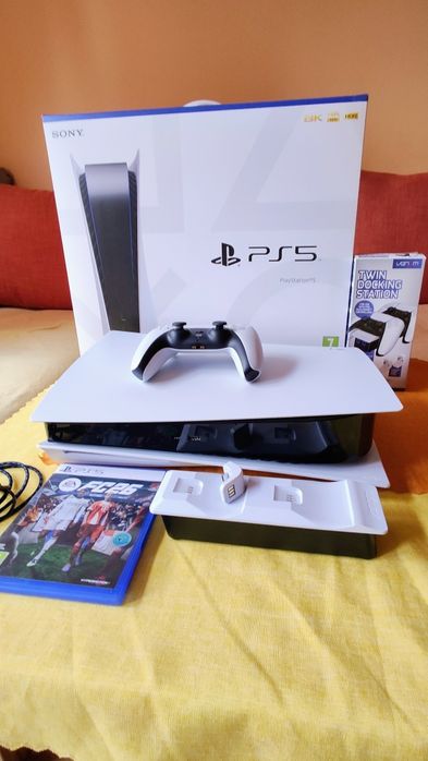 PS5 Disk Edition / Конзола Playstation 5 Disc Edition 825GB White CFI-1116A + FC26 +  Докинг Станция + Контролер DualSense