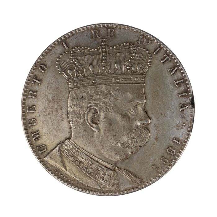 Lot 2 monede argint 5 Lire 1857 si Tallero Eritrea 1891