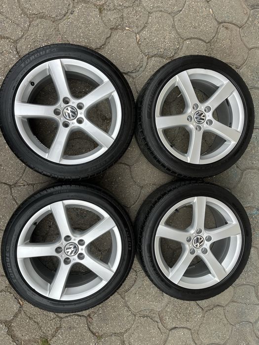 Jante aliaj 5x112mm, anvelope vara 225/45 R17 VW Golf 5/6/7/8 Touran Eos Jetta Caddy, Seat, Skoda, Audi A3