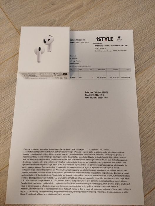 Airpods 4 ANC - Noi, Sigilate - Cadoul Ideal - Urgent