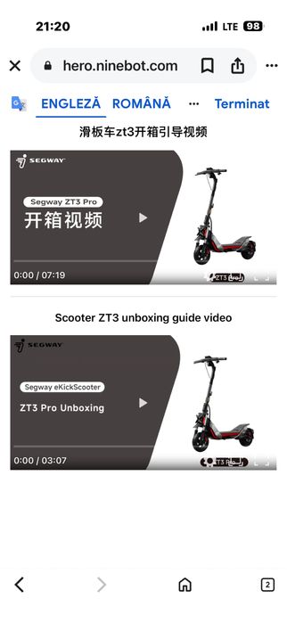 Trotineta Segway ZT 3 Pro