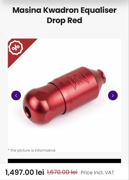 Aparat de tatuat Kwadron Equaliser Drop Red