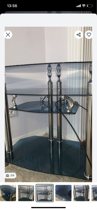 Подставка для тв стекло синий