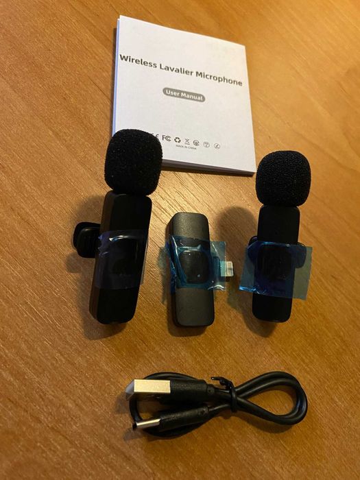 Microfon lavaliera videouri live-uri Vlog TikTok wireless iphone/usb C