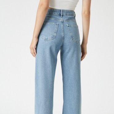 Blugi cu croi larg/ wide leg fit Koton, moderni, albastru deschis