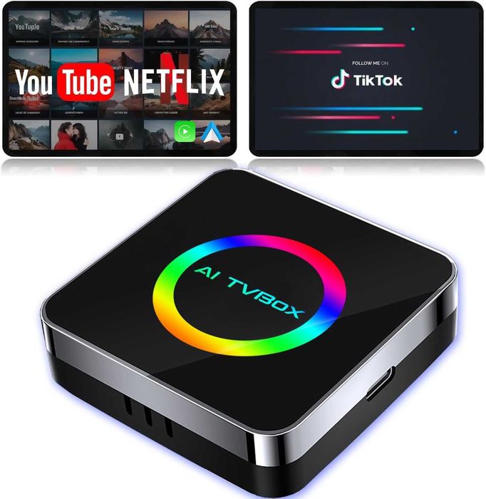 Безжичен CarPlay & Android Auto AI Box Farrot Android 13, 4G, 2GB RAM, 16GB ROM, WiFi 5G
