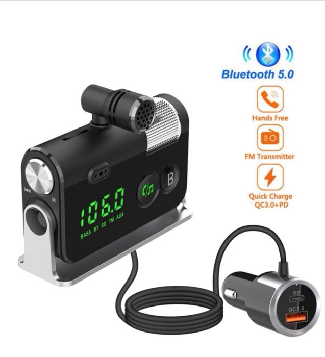 Качествен ФМ трансмитер с блутут (pioneer alpine sony jvc kenwood)