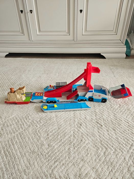 Set pista transformabila 2 in 1, Paw Patrol, rosu, 48.5x13x14cm