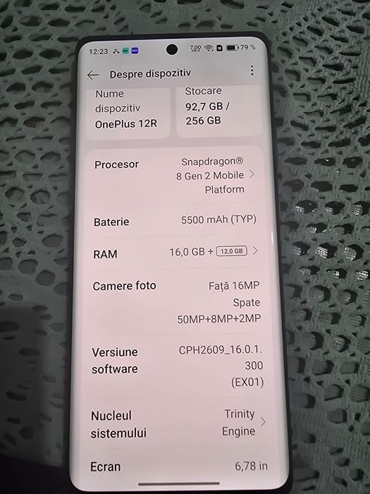 Oneplus 12 R, 16gb RAM cu 266 GB stocare