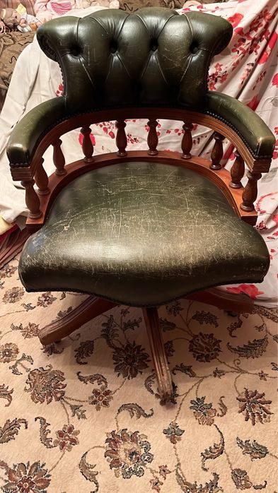 Scaun birou vintage Chesterfield / Captain's Chair (Mecanism Norvegia)