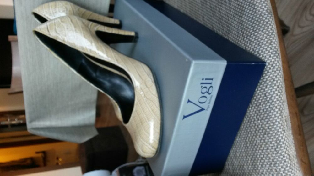 Обувки на ток, естествена кожа