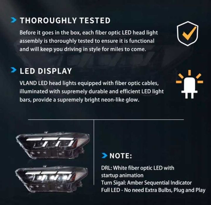 Комплект фарове Ford Mustang 15-17 S650