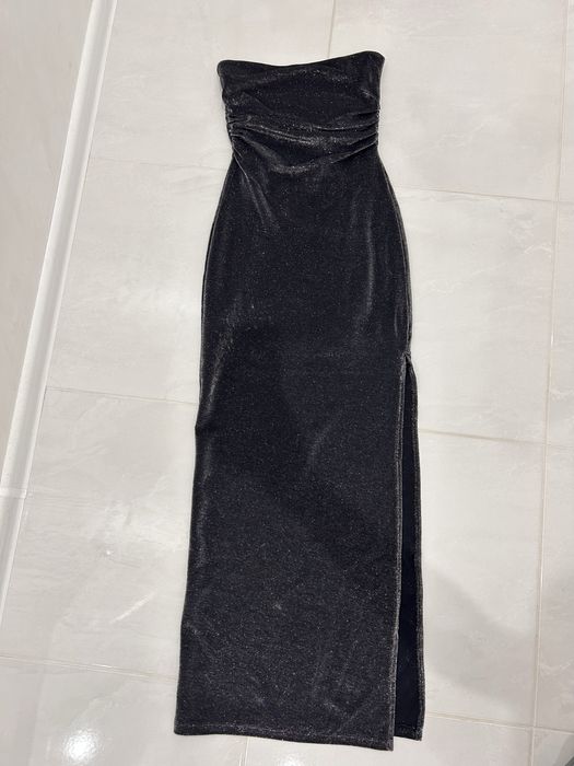 Блестяща рокля с цепка- Bershka