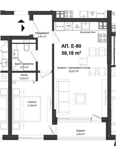 Продава се Двустаен апартамент в Пловдив, Гагарин - 66 кв.м за 990 €/кв.м - Снимка #1