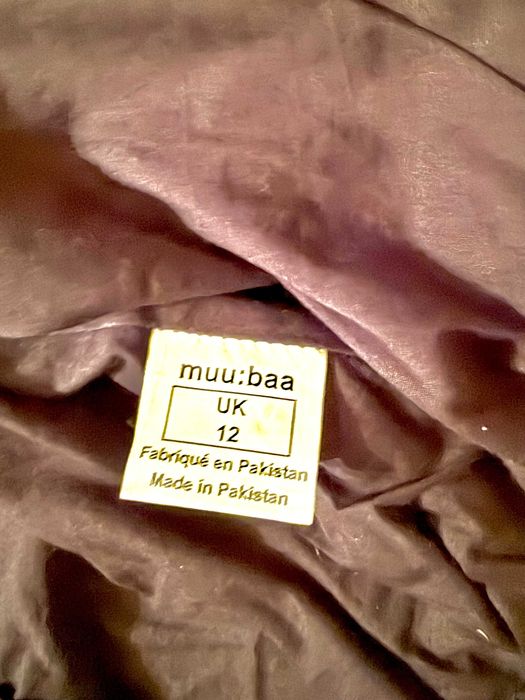 MUUBAA Cropped Ново Дамско Кожено яке Кафяво UK 12 Medium
