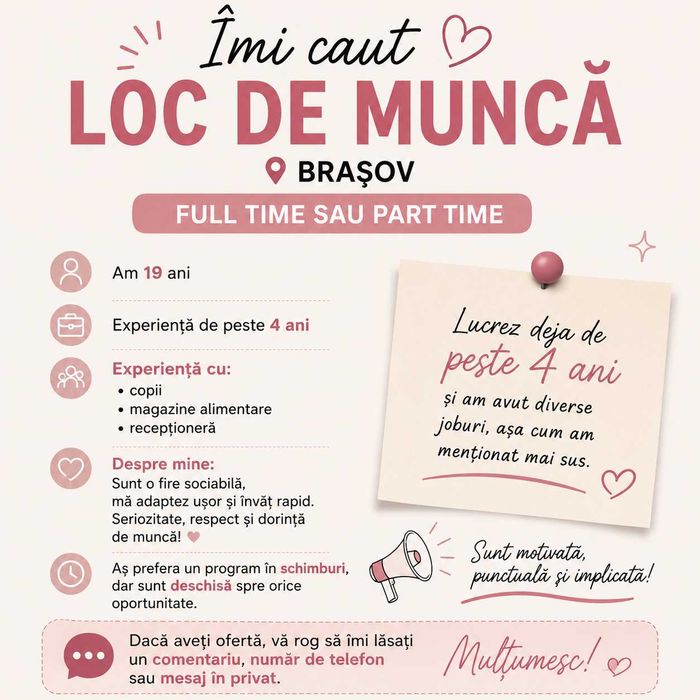 Caut loc de munca