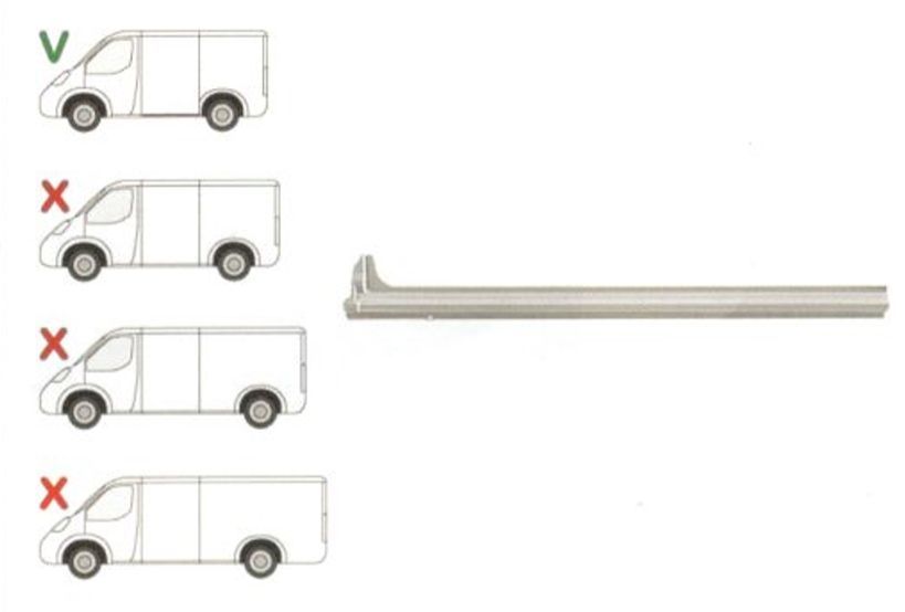 Prag Ford Transit (V184/5) 05.2000-04.2006(Pt Model Scurt) , partea Stanga, L=1180mm; Scurt; Sub Usa Culisanta,