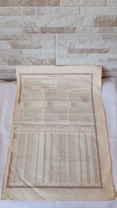 Облигация - Държавень заемь - Княжество България - 48/34см