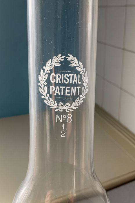 Старинна газена лампа Cristal Patent, Ръчно рисувана Отлично състояние