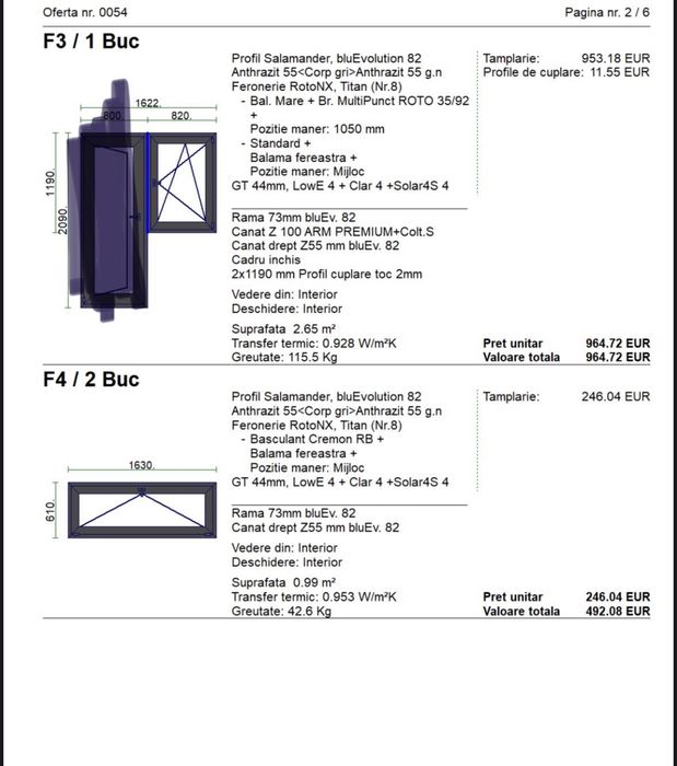 Vand geam termopan -profil salamander
