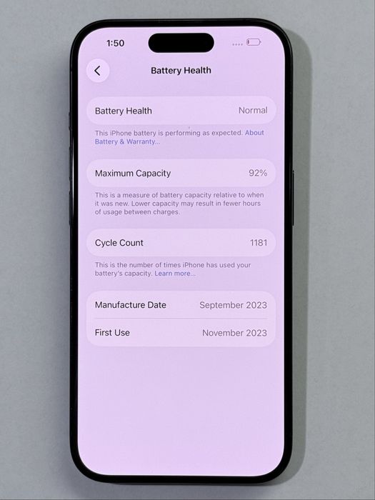 iPhone 15 Pro Blue 512GB 92% battery