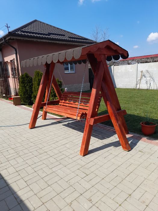 Leagan rustic din lemn masiv