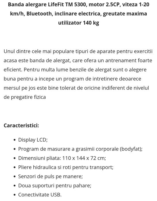 Bandă alergare Lifefit TM5300
