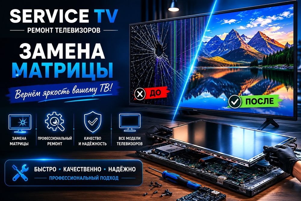 Замена матрицы телевизора в Актобе