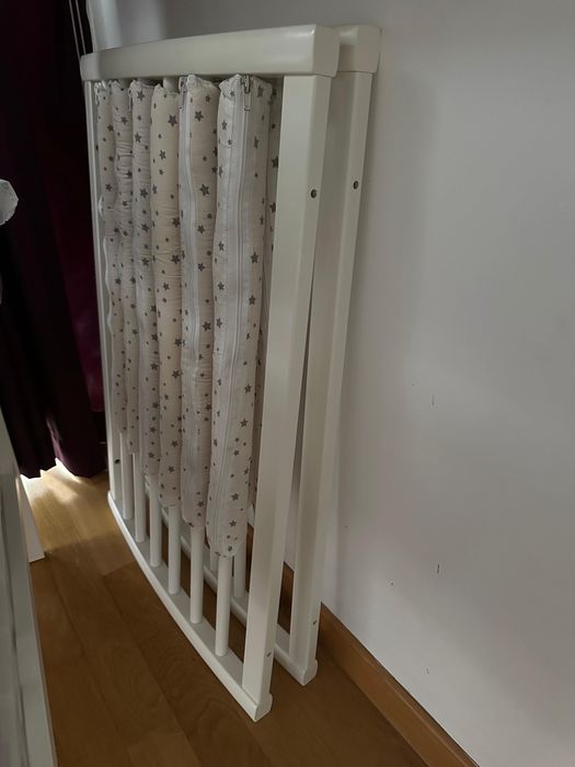 Patut stokke 0-5 ani  pat mic plus extensie 2 saltele baldachin