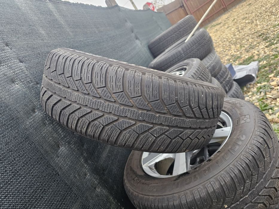 Jante Aliaj R16 Nissan Dacia Duster + Cauciucuri iarna  215 65 R16