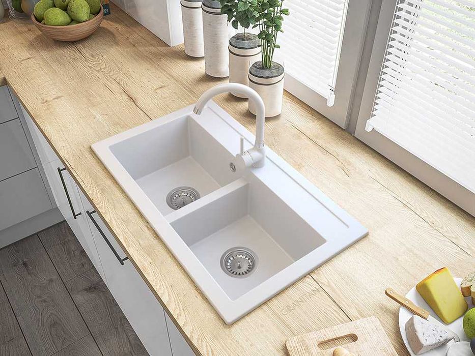 Мултифункционална гранитна мивка с 2 корита Granitan Duet 75см