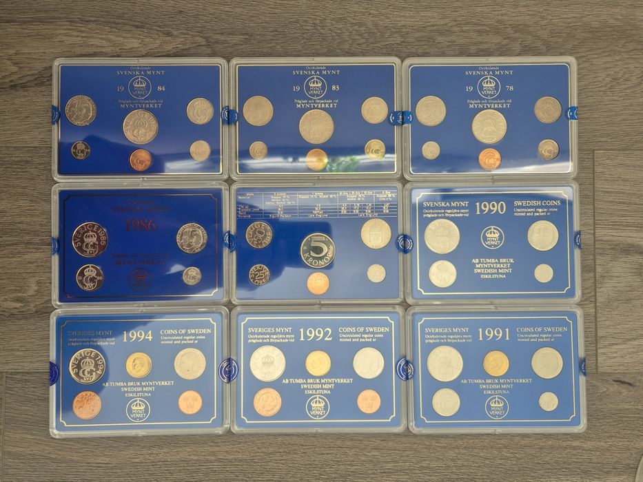Set monede Coroane Suedia Kronor UNC