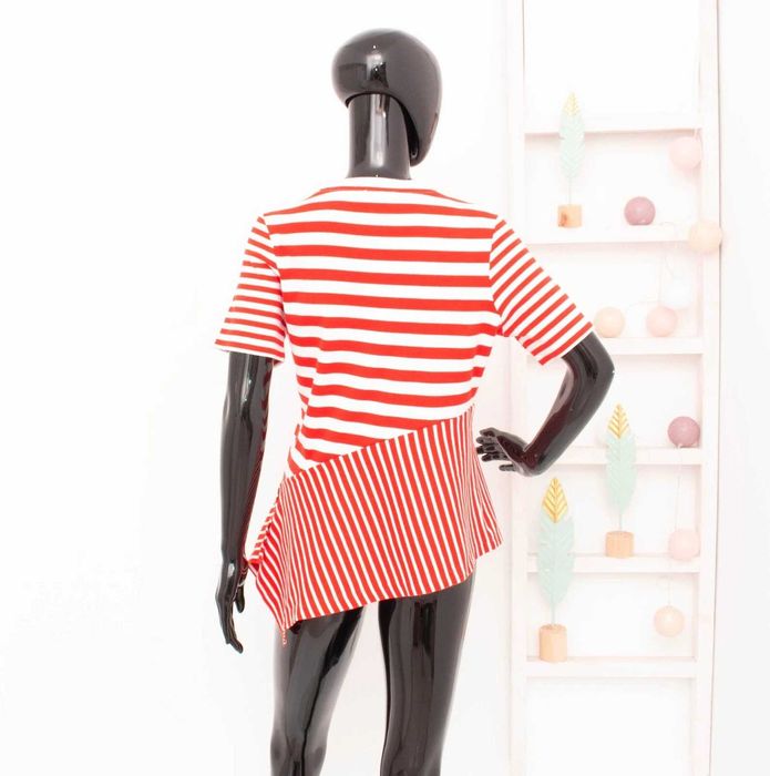 COS оригинална дамска тениска червено бяла асиметрична S