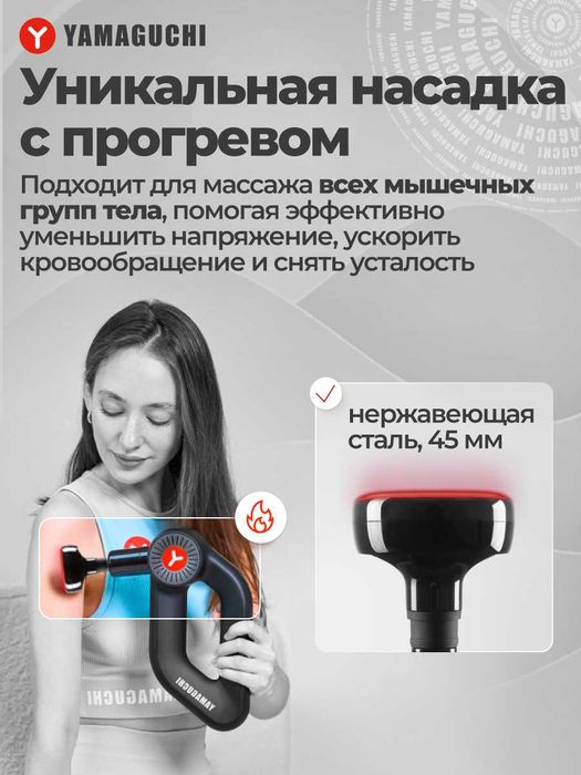 Перкуссионный массажер для тела Yamaguchi Massage Gun MAX PRO