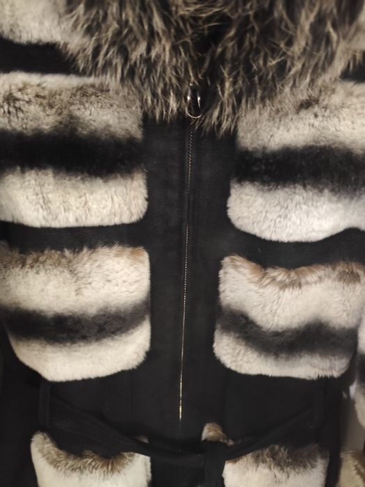 Дълго 78см/Естествена кожа и естествен косъм от чинчила мл-320лв