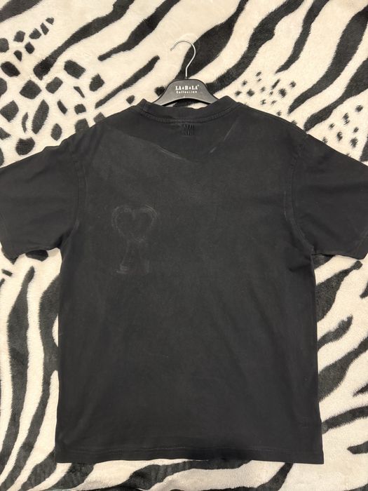 Tricou Ami  (Ami de Coeur) Negru Logo Mare - Mărimea M